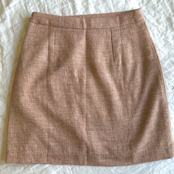 Pink Tweed Structured Skirt - Picture 3 of 5